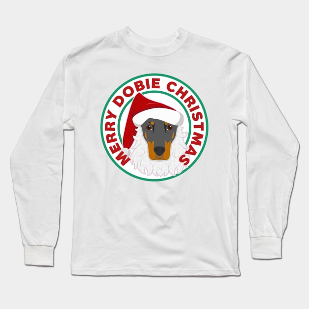 Merry Christmas Doberman Pinscher Long Sleeve T-Shirt by CafePretzel